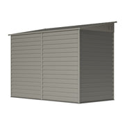 Garden Shed Metal Pent Roof 4.6x9FT Outdoor House Tool Storage w/ Lockable Door