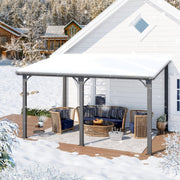 Aluminium Lean to Gazebo Outdoor Metal Harodtop Wall-Mounted Heavy Duty Pergolas