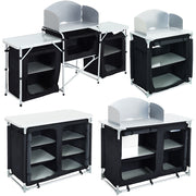 Outdoor Camping Kitchen Cupboard Cook Table Folding Storage Unit Shelf w Handbag