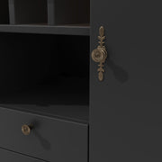 360° Swivel Dining Bar Table Kitchen Island, with Storage Cabinet with Wine Rack