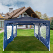 Gazebo PE 3X6M Outdoor Patio Shade Canopy Waterproof 6 Pieces Sidewalls Blue