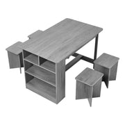 5pcs Dining Table and Stools Set Bar Dining Table Storage Shelf for Kitchen
