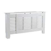 Extending Radiator Cover Adjustable White Wooden MDF Wall Cabinet Slatted Grill