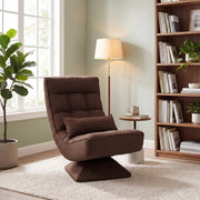 Floor Chair Padded Lounge Chair with Swivel Base 4-Position Adjustable Backrest