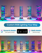 Corner Glass Display Cabinet with RGB Lights & Doors for Collectibles/ Figures