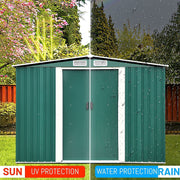 Metal Garden Shed 6X4ft Outdoor Garden Storage Shed w/ Double Sliding Door