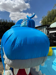 H2OGO! Whale Inflatable Kids Water Park Slide Splash Pad Climb Wall Blower