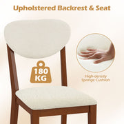 Sherpa Dining Chairs Set of 2 Modern Dining Chair w/Padded Seat-Walnut