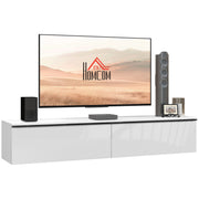 Wall Mounted TV Stand Unit with Storage and High Gloss Effect Refurbished