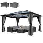 3.6 x 4m Aluminium Hardtop Gazebo Canopy with Polycarbonate Roof & Sidewalls