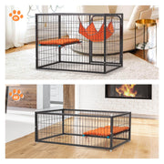 Metal Cat Cage, 4-Tier Small Animal Cage with Wheels, Cat House with Hammock