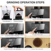 BioloMix Automatic Burr Mill Coffee Grinder with 30 Gears, Visual Bean, 220V -UK