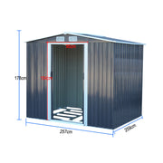 8 X 8FT Metal Shed Garden Storage Tool Bike Motorcycle shed With Free Foundation