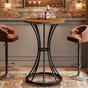 Round Bar Table 95cm High Top Cocktail Pub Table w/ Curved Metal Base for Bistro