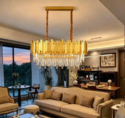 High-end Crystal Chandelier with Adjustable Height for Indoor Lighting 80cm