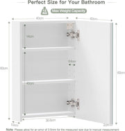 LED Bathroom Mirror Cabinet with Shaver Socket Demister Sensor Lights 70x50cm