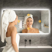 Large Rectangular LED Bathroom Mirror with illumination, Anti-Fog, Wall Mount