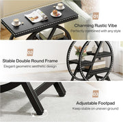 Industrial End Table for Living Room, 3-Tier Narrow Sofa Side Table with Storage