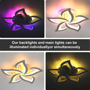 Modern Chandelier LED Lamp White Frame Ceiling Light Lamp With RGB Backlight