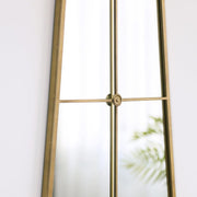 Garden Mirror Gold Outdoor Indoor Wall Mounted Shatterproof Metal Frame 100cm