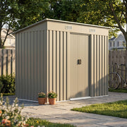 4x 8 FT Galvanised Metal Garden Storage Shed Glitter Effect with Free Foundation