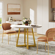 Round Dining Table for 2-4 People, 80CM Modern Kitchen Table for Dining Room