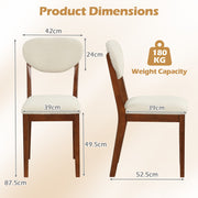 Sherpa Dining Chairs Set of 2 Modern Dining Chair w/Padded Seat-Walnut