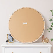Large White Washed Wooden Round Wall Mirror - 80cm x 80cm