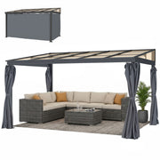 Outdoor Pergola Gazebo Party Tent Garden Sun Shelter 4 x 3m w/ Curtain