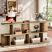 70.86 Inch Farmhouse Console Table with Open Storage Cubes for Entryway, Hallway