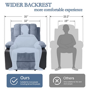 Massage Recliner Chair Grey !SALE! Heated 8 Point Footrest Cup Holders Velvet