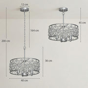 Crystal Chandelier w/Adjustable Height, 4-Light Ceiling Light Refurbished