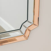 Rectangle Pink Glass Art Deco Wall Mirror 60cm x 100cm coloured glass vintage