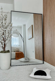 Large Black Edged Aluminium Wall Leaner Mirror 68