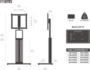 FITUEYES Floor TV Stand 32-65 Inch Height Adjustable ±30° Swivel Beech Wood