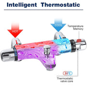 Thermostatic Mixer Tap, Chrome Bath Shower Valve Bar for Bathroom, UK Model