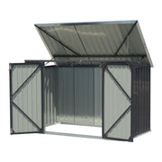 Lockable Metal Garden Patio Bin Store Bicycle Bike Tools Sheds Storage Container
