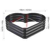 Heart Shaped Galvanized Raised Garden Bed Outdoor for Vegetables Flowers Herbs