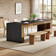 78.7-Inch Rectangular Dining Table Modern Kitchen Table with Wooden Tabletop