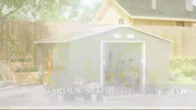 13 x 11ft Garden Shed Storage with Foundation Kit and Vents, Grey
