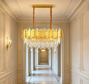 High-end Crystal Chandelier with Adjustable Height for Indoor Lighting 80cm