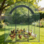 2X3M Walk In Chicken Run Coop Large Outdoor Pen Metal Duck Hen Poultry Cage Shed