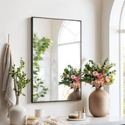 Black Frame Rectangle Mirror 40 x 60 cm Home Bathroom Wall Mounted Vanity Decor