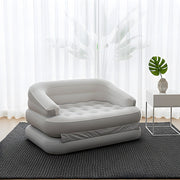Inflatable Couch Sofa Bed, Flocked Air Mattress Bed with Armrest, Double Size