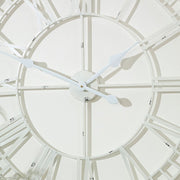 Large white skeleton wall clock 80cm x 80cm iron industrial retro rustic