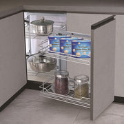 PullOut Kitchen Magic Corner Baskets Cupboard Larder Storage Shelf Rack Close UK