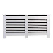 Kensington Radiator Cover Modern Traditional Horizontal Slat Cabinet MDF White
