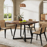 80cm Square Dinning Table for 4 People Industrial Kitchen Table with Metal Frame