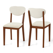 Sherpa Dining Chairs Set of 2 Modern Dining Chair w/Padded Seat-Walnut