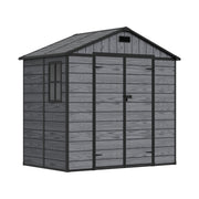 Plastic Sheds Outdoor Garden Shed 8x4FT Wood Grain Utility Tool Storage House